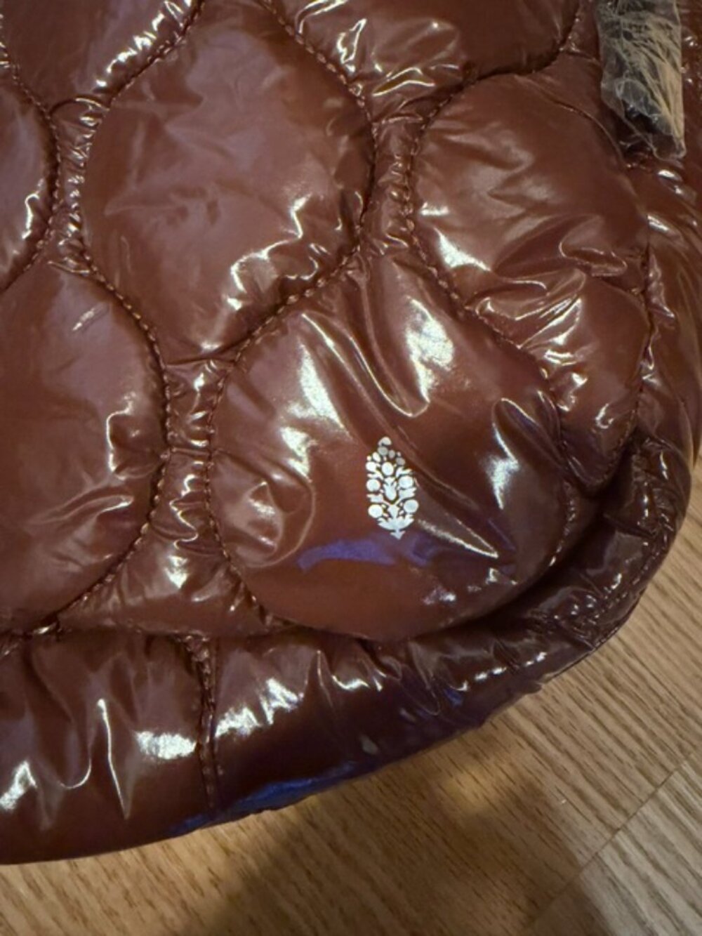 NWT FP Movement Surplus Shine Quilted Carryall Bag Nutshell Brown Puffer Tote On - Picture 5 of 6